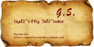 Győrffy Sándor névjegykártya